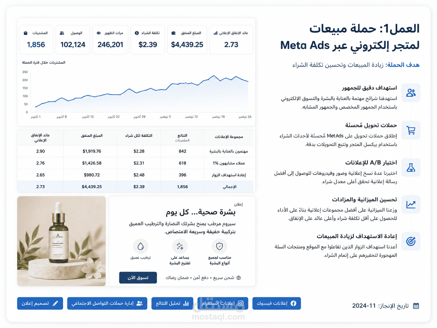 حملة مبيعات لمتجر إلكتروني عبر Meta Ads