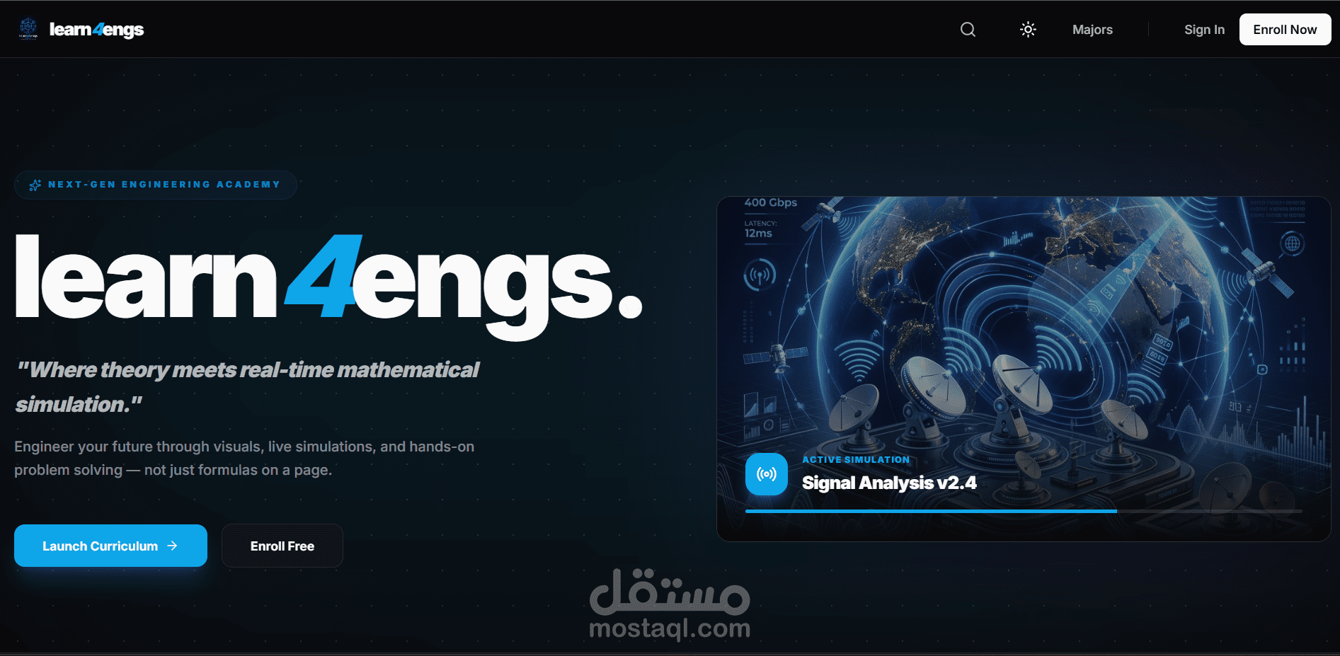 موقع ل startup شخصى قيد الاكتمال يمثل الجيل القادم من كلية الهندسة