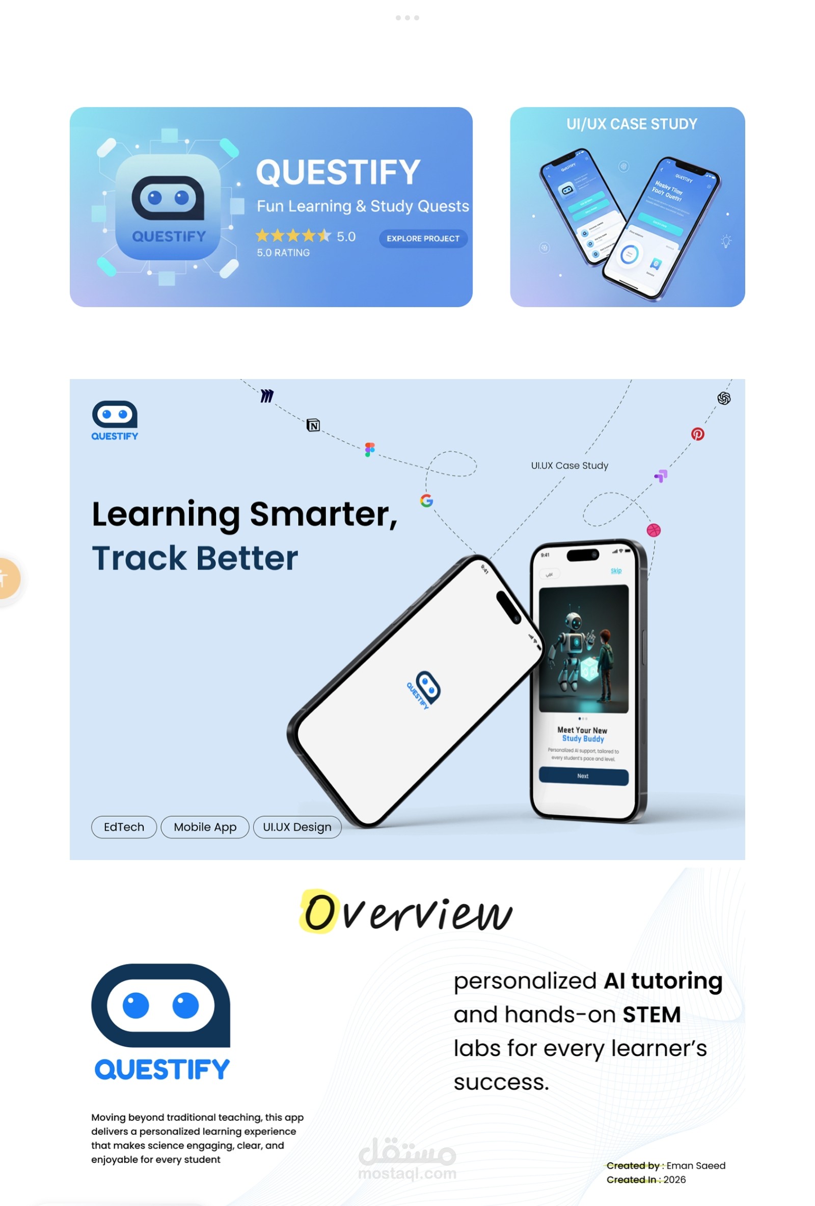 تصميم UIX ل(Ed APP)UI design | UX researche | Education Mobile App