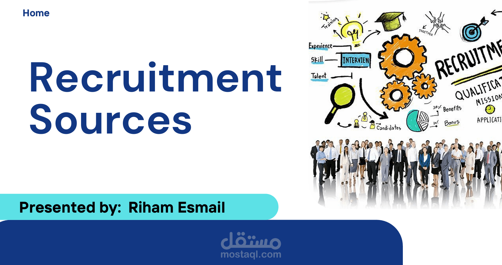 تصميم عرض تقديمي احترافي عن Recruitment Sources