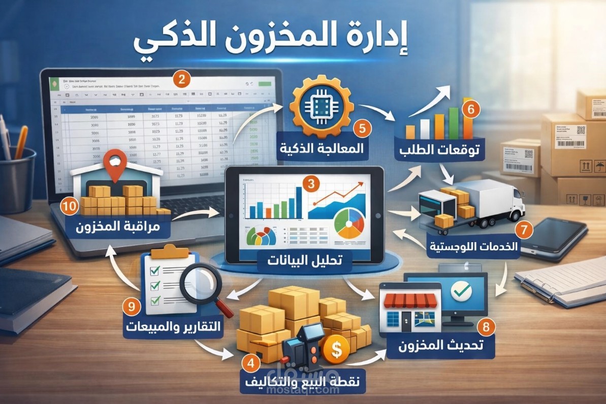 نظام ادارة المخزون الذكي مع الفاتورة التفاعلية