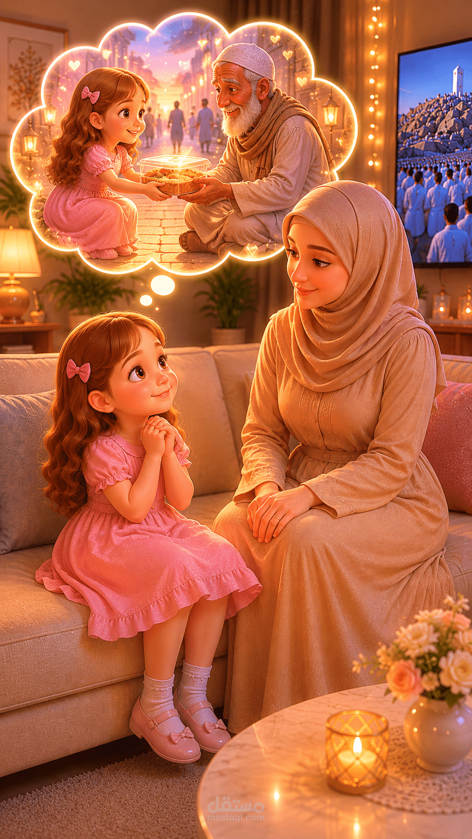 فيديو تعليمي كرتون للأطفال عن وقفة عرفات بعنوان : من صعيد عرفات.. لحظات من الدعاء والرحمة