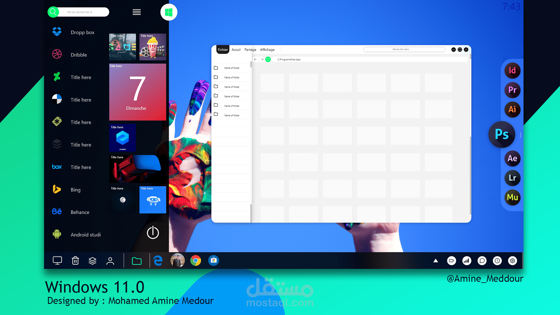 تصميم واجهات نظام ويندوز windows 11.0 (تخيلي)