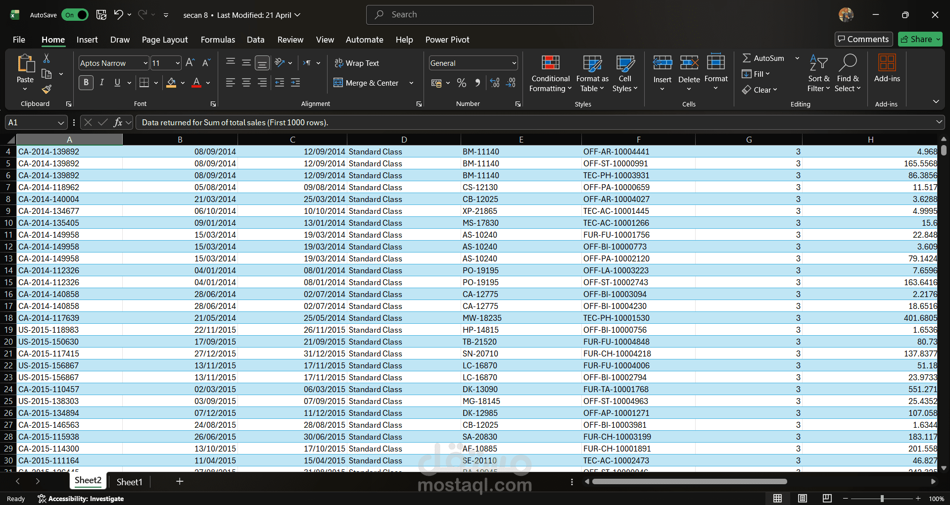 Cleaning data in excel