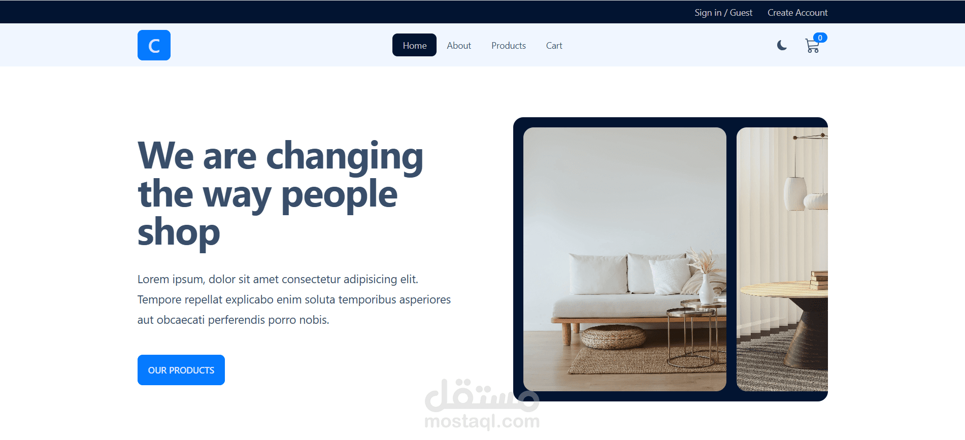 E-commerce webpage