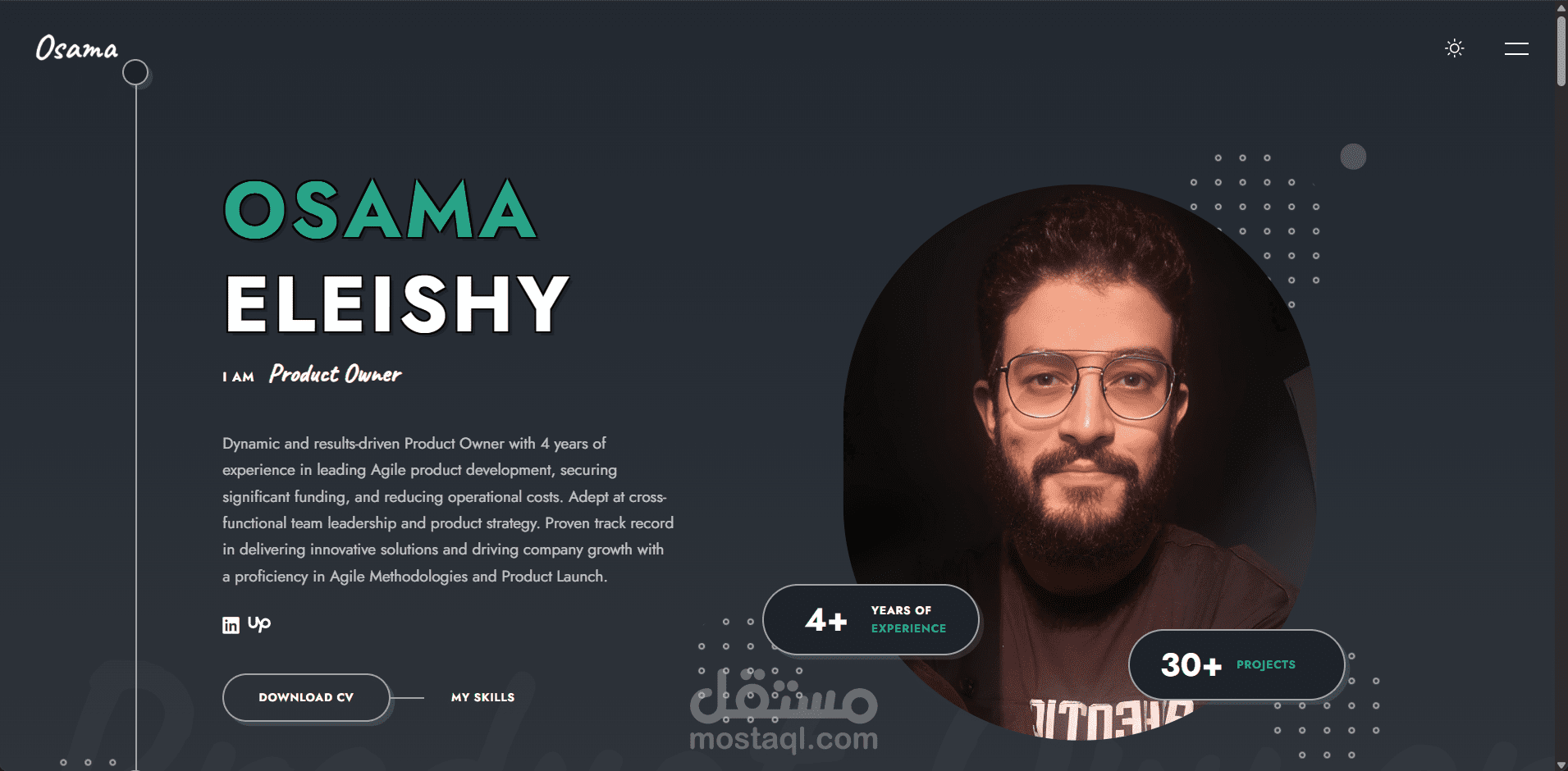تصميم وتطوير موقع شخصي بورتفوليو احترافي لمدير منتجات (Product Manager)
