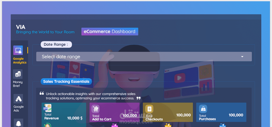 تصميم Dashboard تحليلية لمتابعة أداء متجر إلكتروني