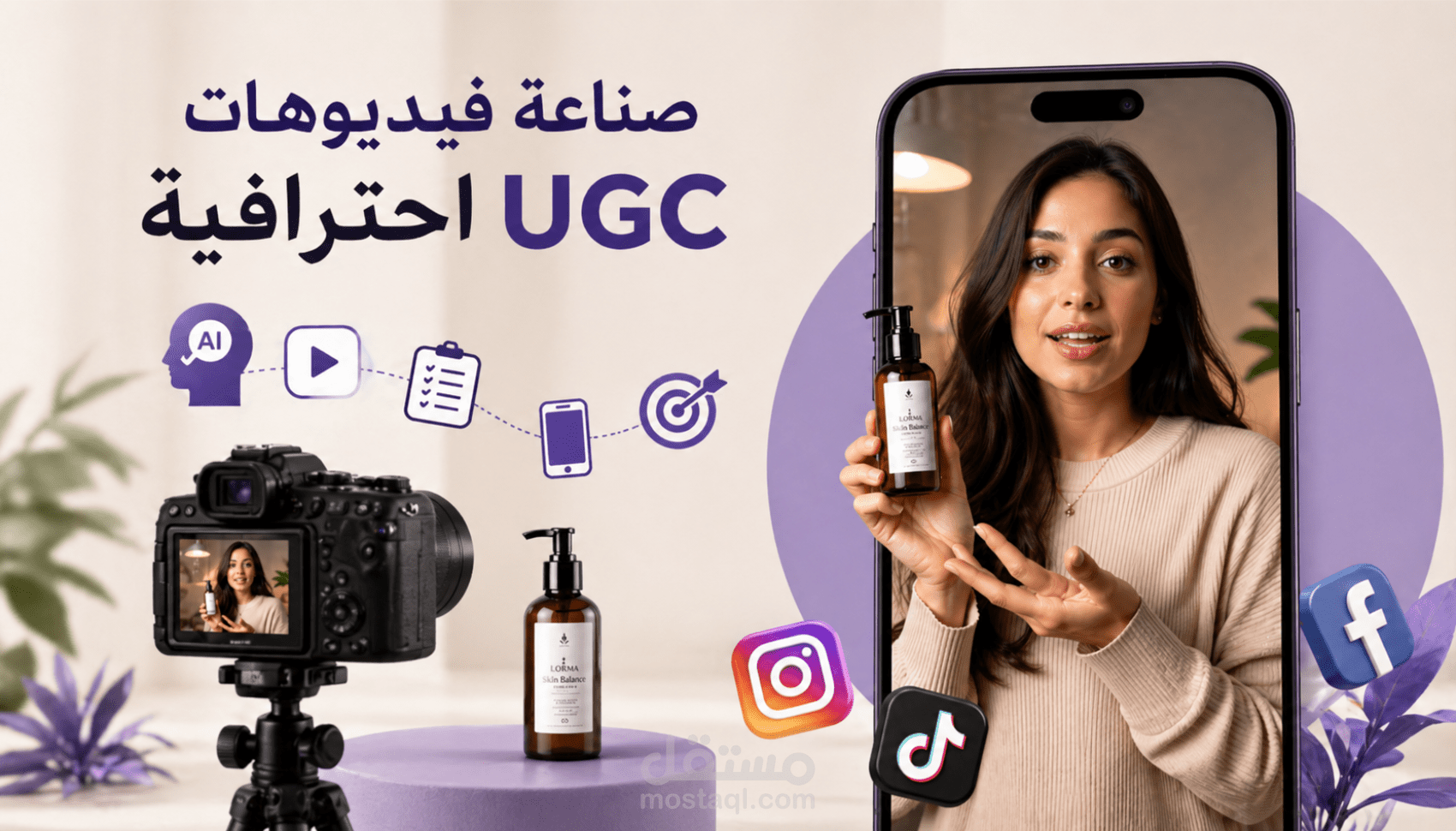 صناعة وإخراج فيديوهات UGC احترافية لمنصات التواصل الاجتماعي
