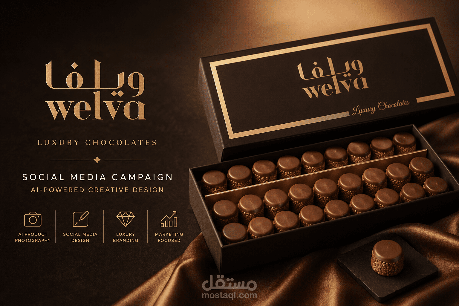 Luxury Chocolate Social Media Campaign | AI-Powered Creative Design