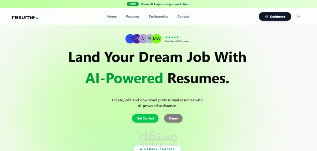 منصة ذكية لإنشاء السير الذاتية باستخدام الذكاء الاصطناعي (Resume AI)