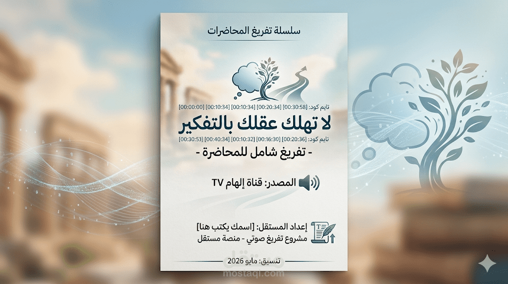 تفريغ صوتي وتنسيق احترافي لمحاضرة "مفاهيم التسامح وعلم النفس في العلاقات