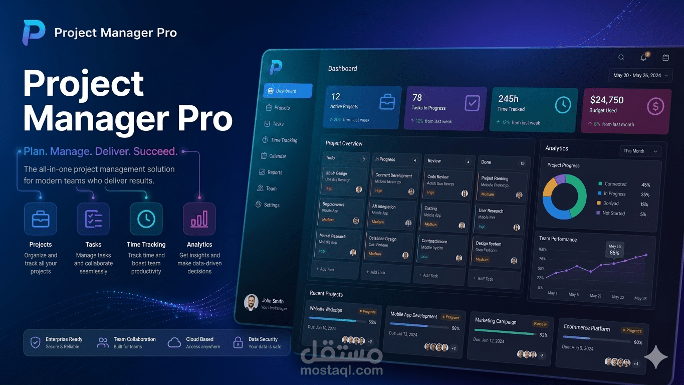 تصميم واجهة المستخدم (Dashboard Design)