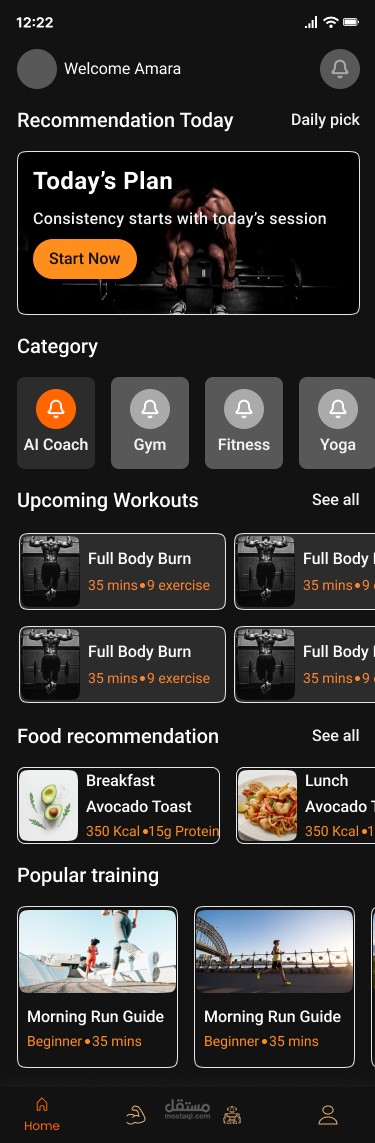 Stay Fit – Fitness App Design