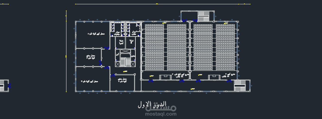 تقسيم مبني مدرجات بجامعة خاصة