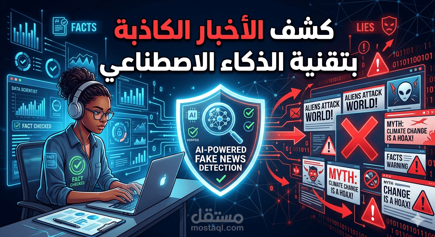 كشف الأخبار الكاذبة" (Fake News Detection)
