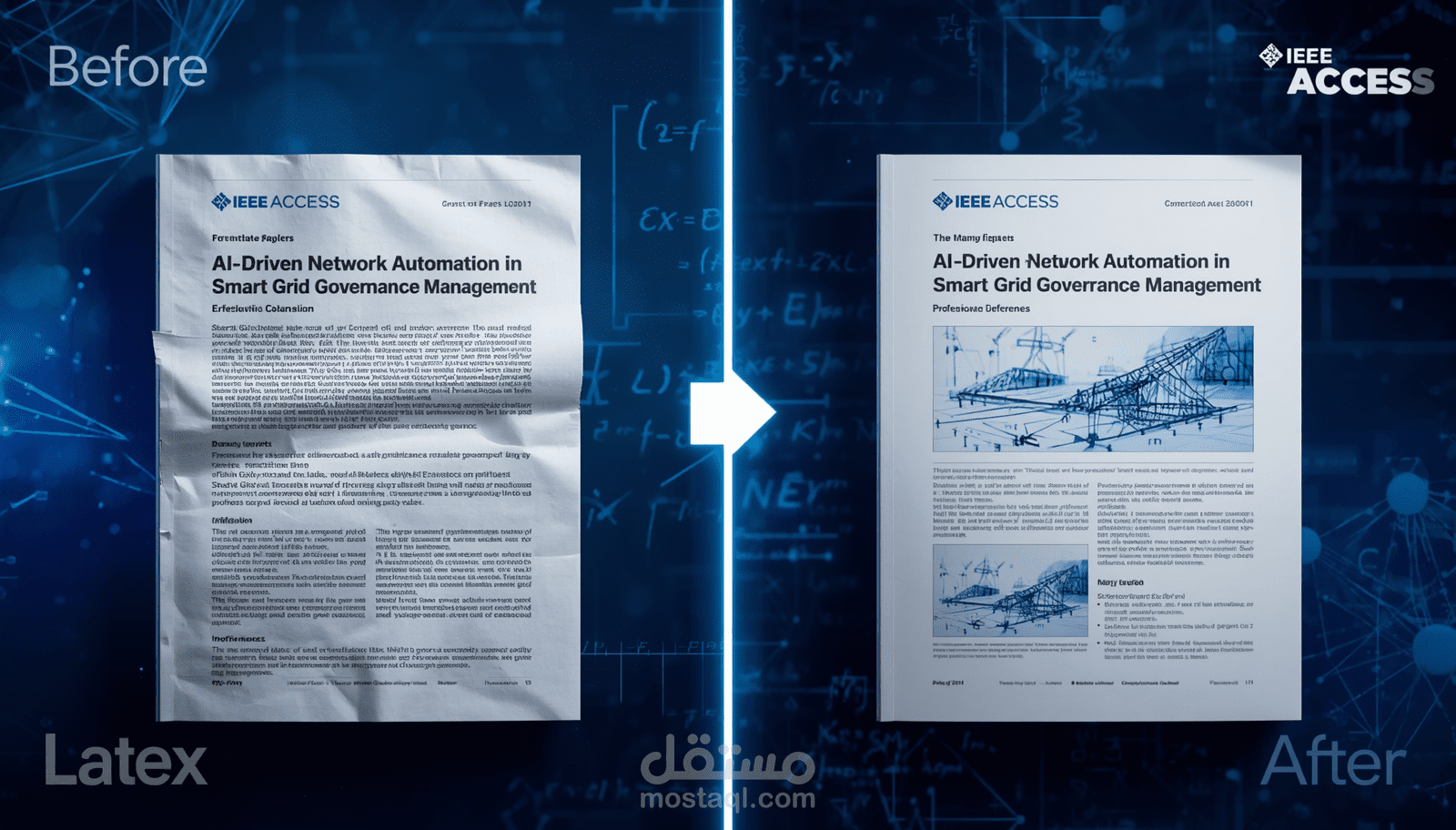 تحويل وتنسيق بحث IEEE Access (مرفق نسخة Before & After)