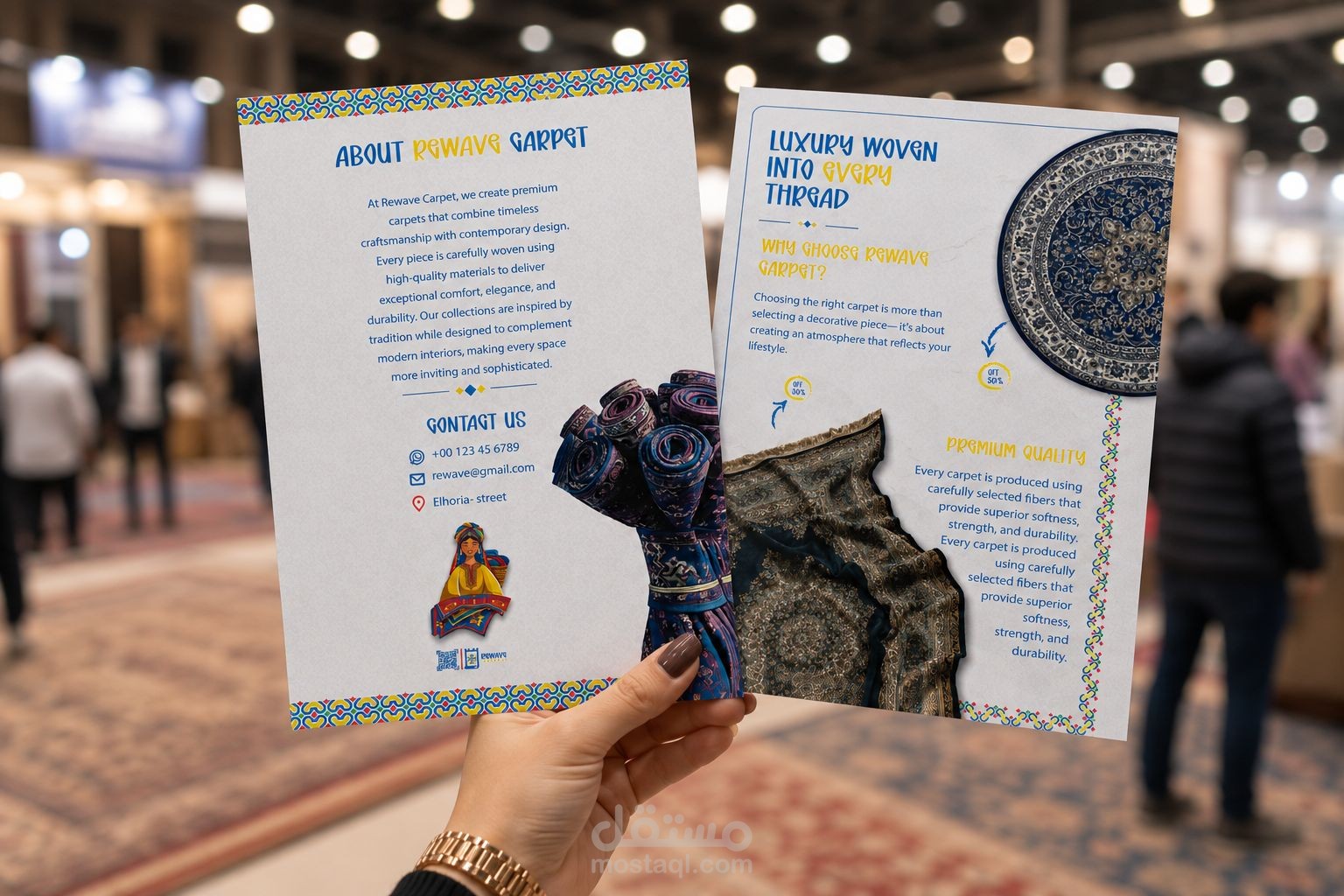 Modern Marketing Flyer Design for a Carpet Brand