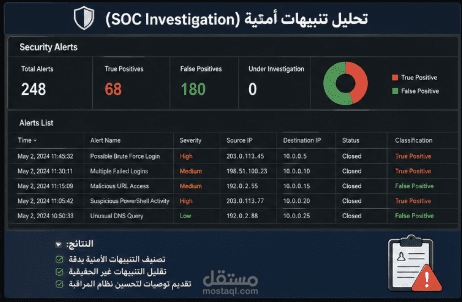 تحليل تنبيهات أمنية (SOC Investigation)