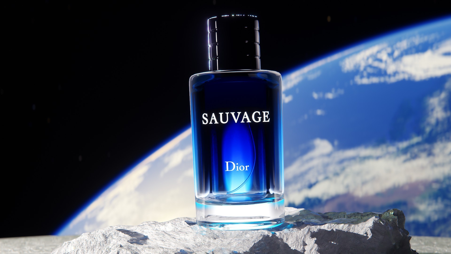 تصميم وعرض 3D لعطر Dior Sauvage