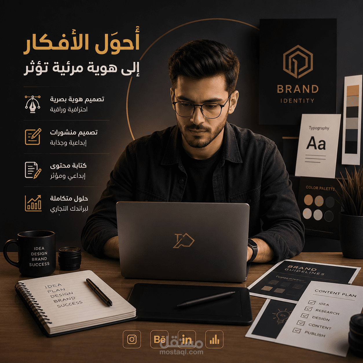 مصمم منشورات احترافية | متخصص في الهوية البصرية والبراندنج | كاتب محتوى إبداعي