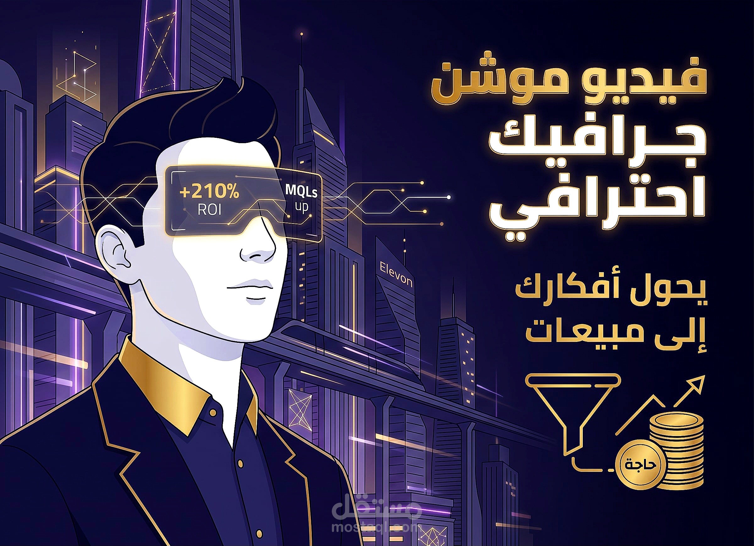 صناعة فيديو موشن جرافيك احترافي (Modern Flat Vector) متكامل
