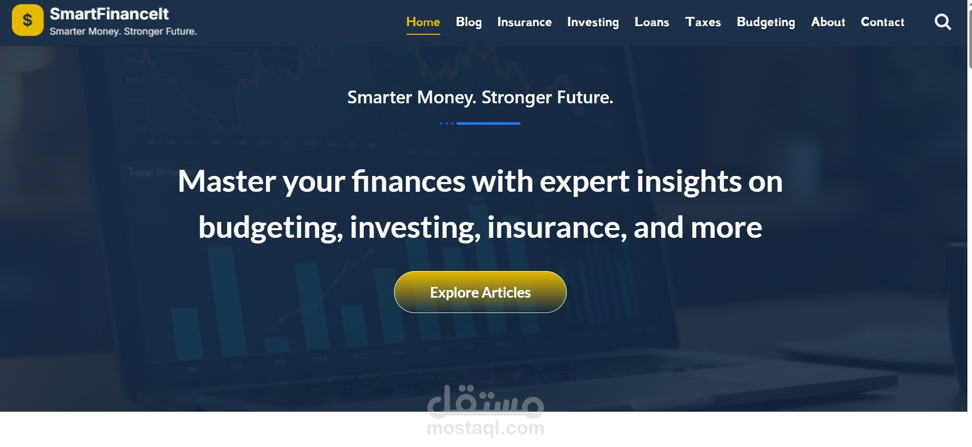 مدونة الكترونية حاصة بالنصائح المالية اسمهاwww.smartfinanceit.com