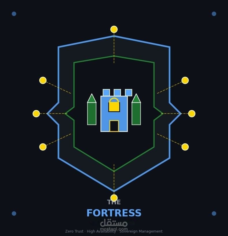 The Fortress Architecture: High-Availability & Sovereign Management Enterprise Network (بنية القلعة: شبكة مؤسساتية عالية التوافر بنظام الإدارة السيادية المطلقة)