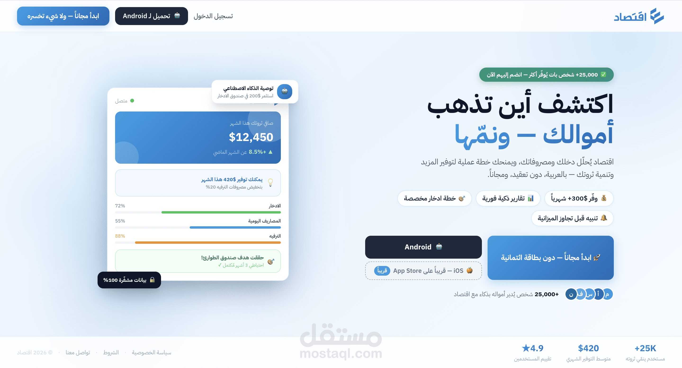 اقتصاد ektesad.app: تطبيق إدارة الحياة المالية الشخصية