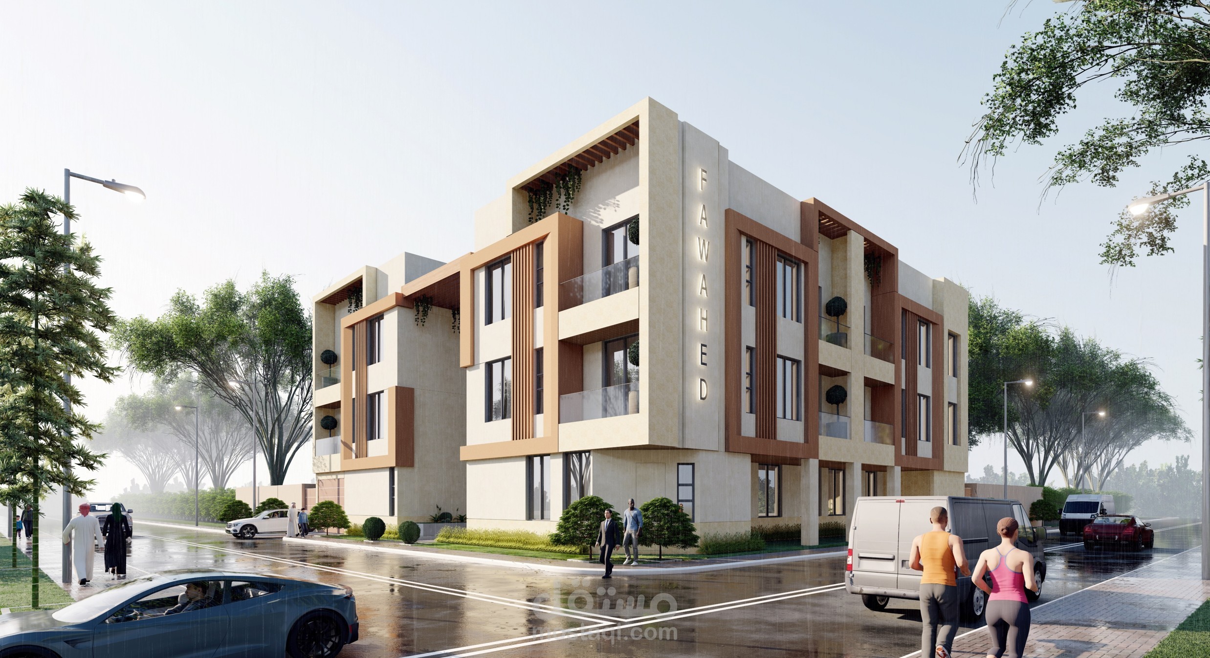 تصميم عمارة سكنية مودرن على كود وادي حنيفة
