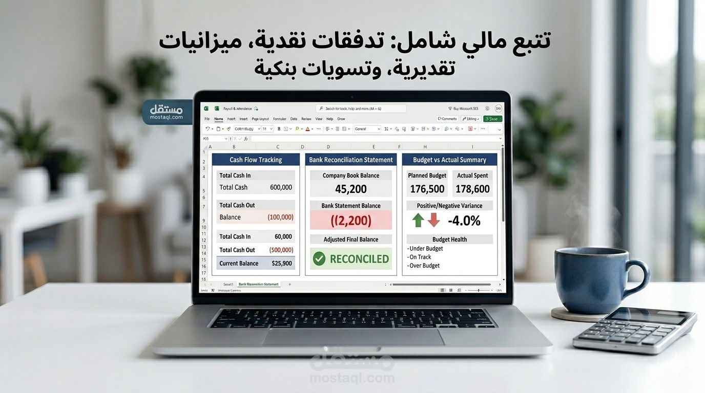 إعداد التقارير المالية، التسويات البنكية ومقارنة الموازنات العامة