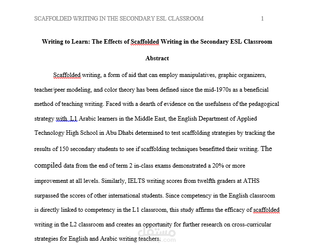 "Translation for intro to "The Effects of Scaffolded Writing in the Secondary ESL Classroom