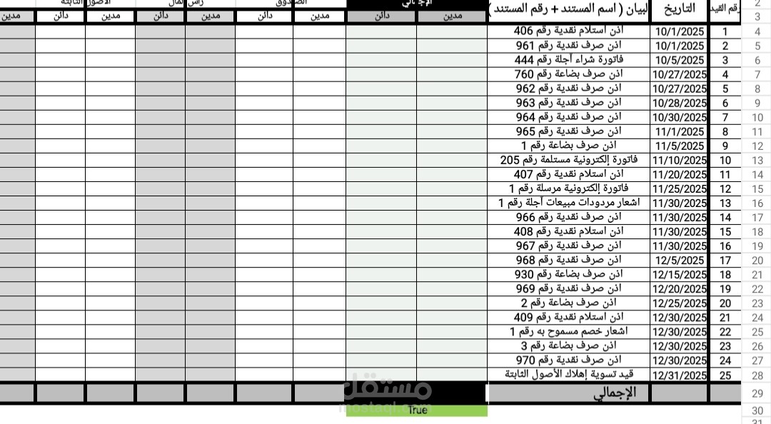 قيود و.اودو و. اكسيل