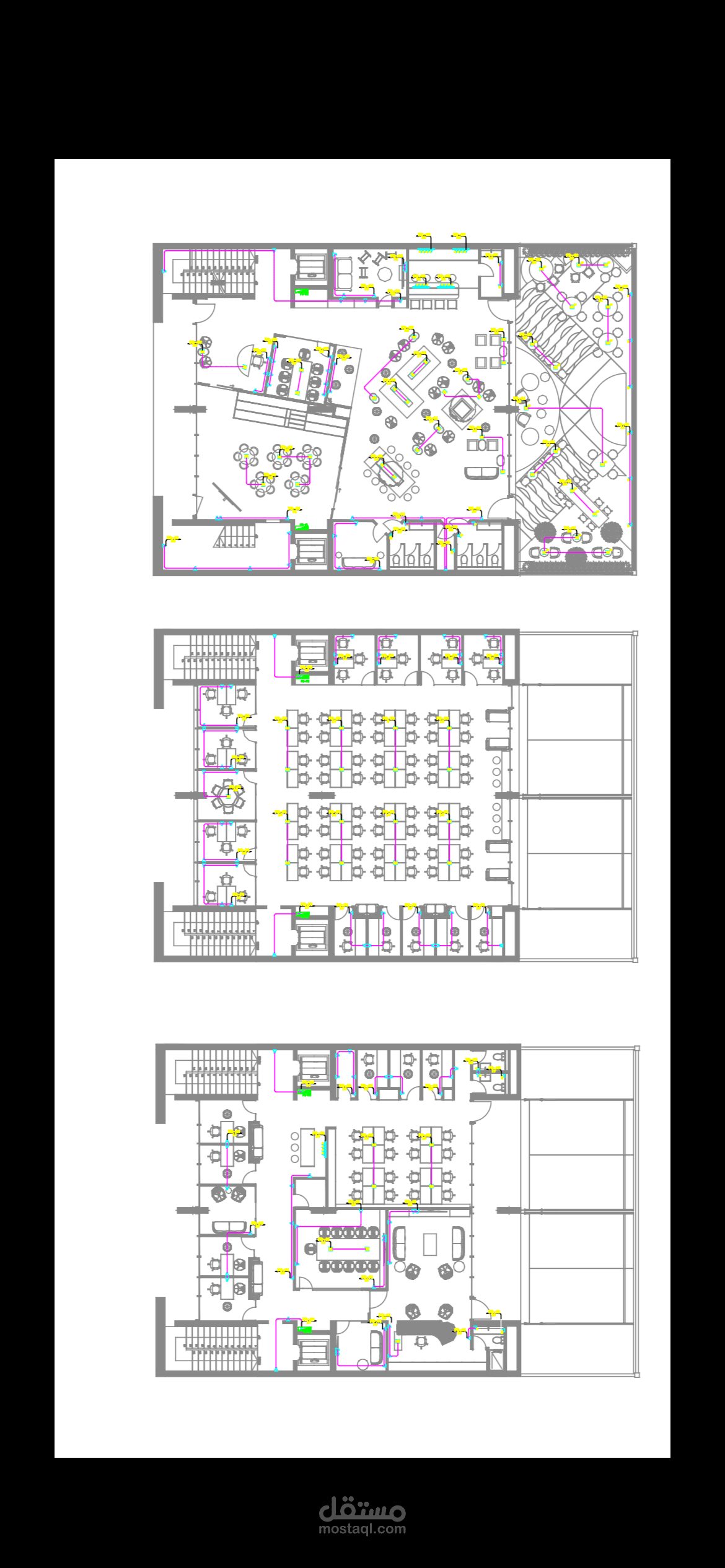 Electrical Power Layout Design - Sockets + Equipment - AutoCAD