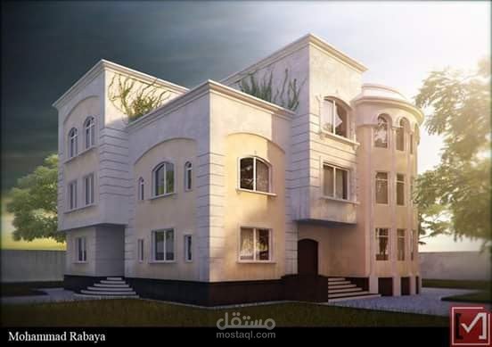 تصميم واجهة معمارية لمبنى سكني