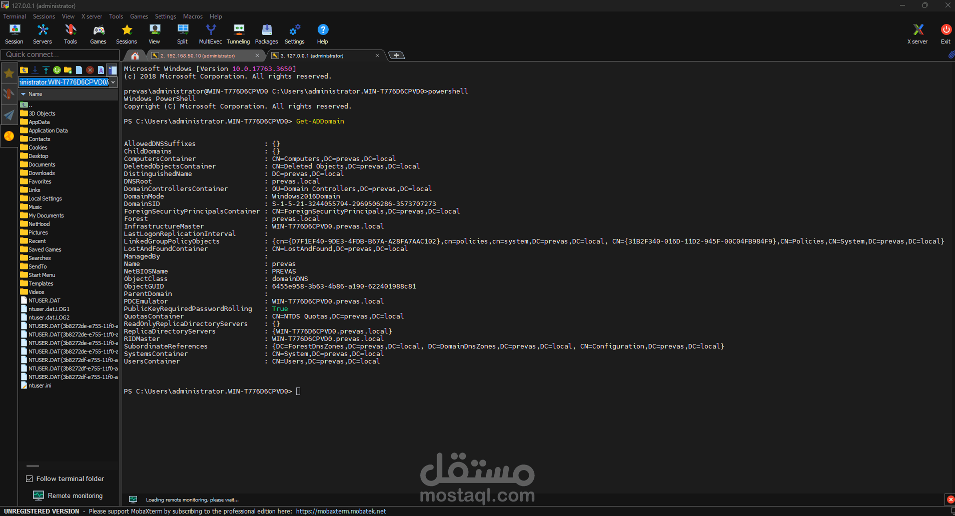إعداد Active Directory كامل على Windows Server Core مع إدارة عن بُعد