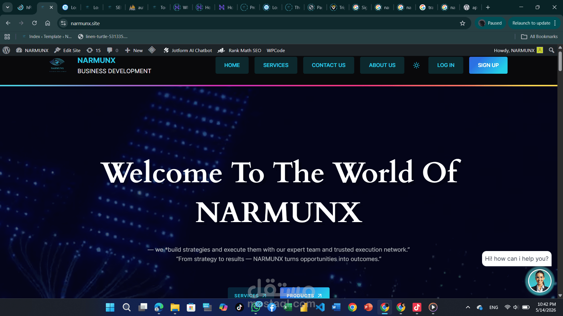 بناء موقع شركة NARMUNX ب ديزاين جذاب وراقي بWordPress