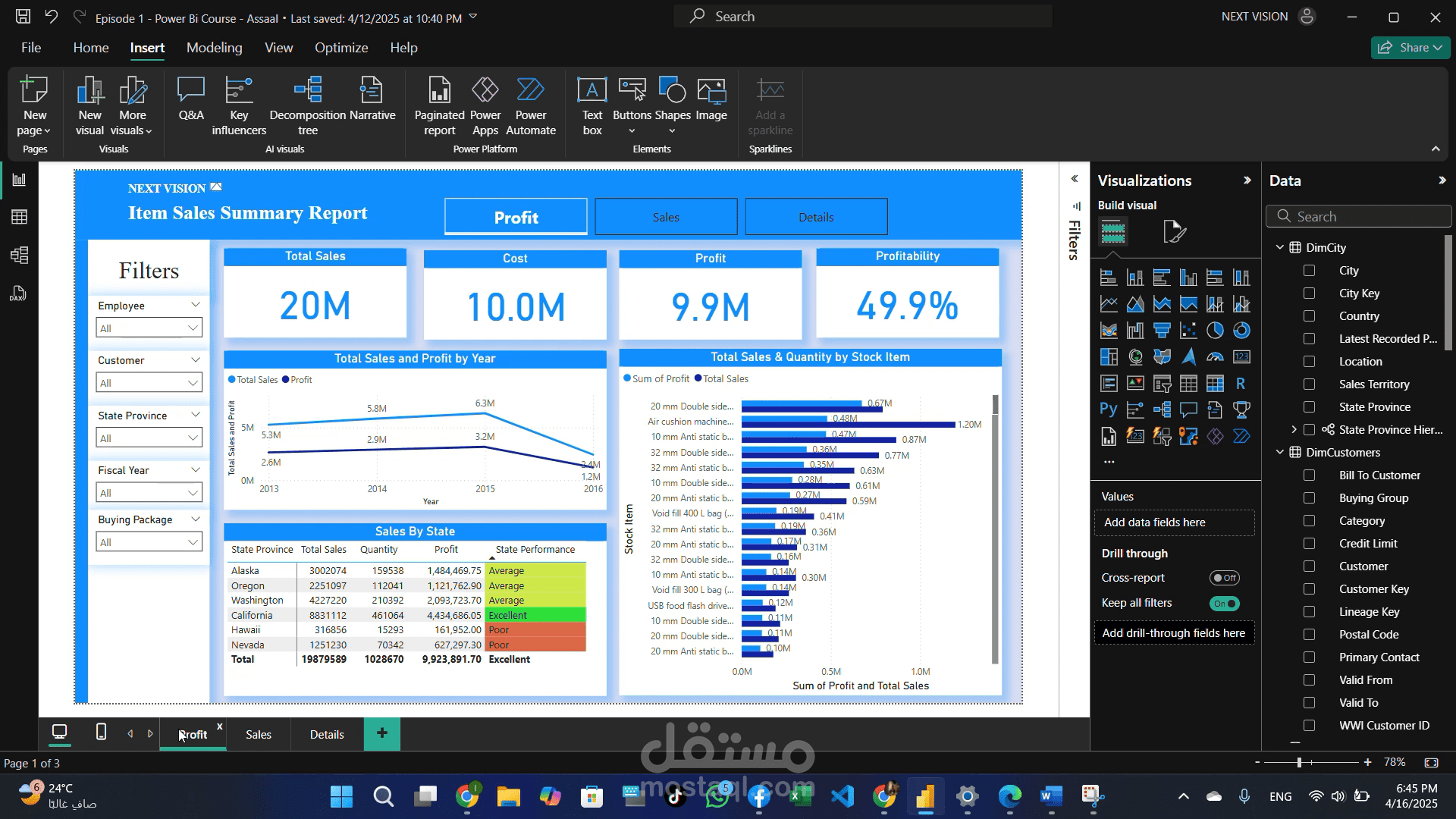 تحليل بيانات ب استخدام Power Bi (Case Study)