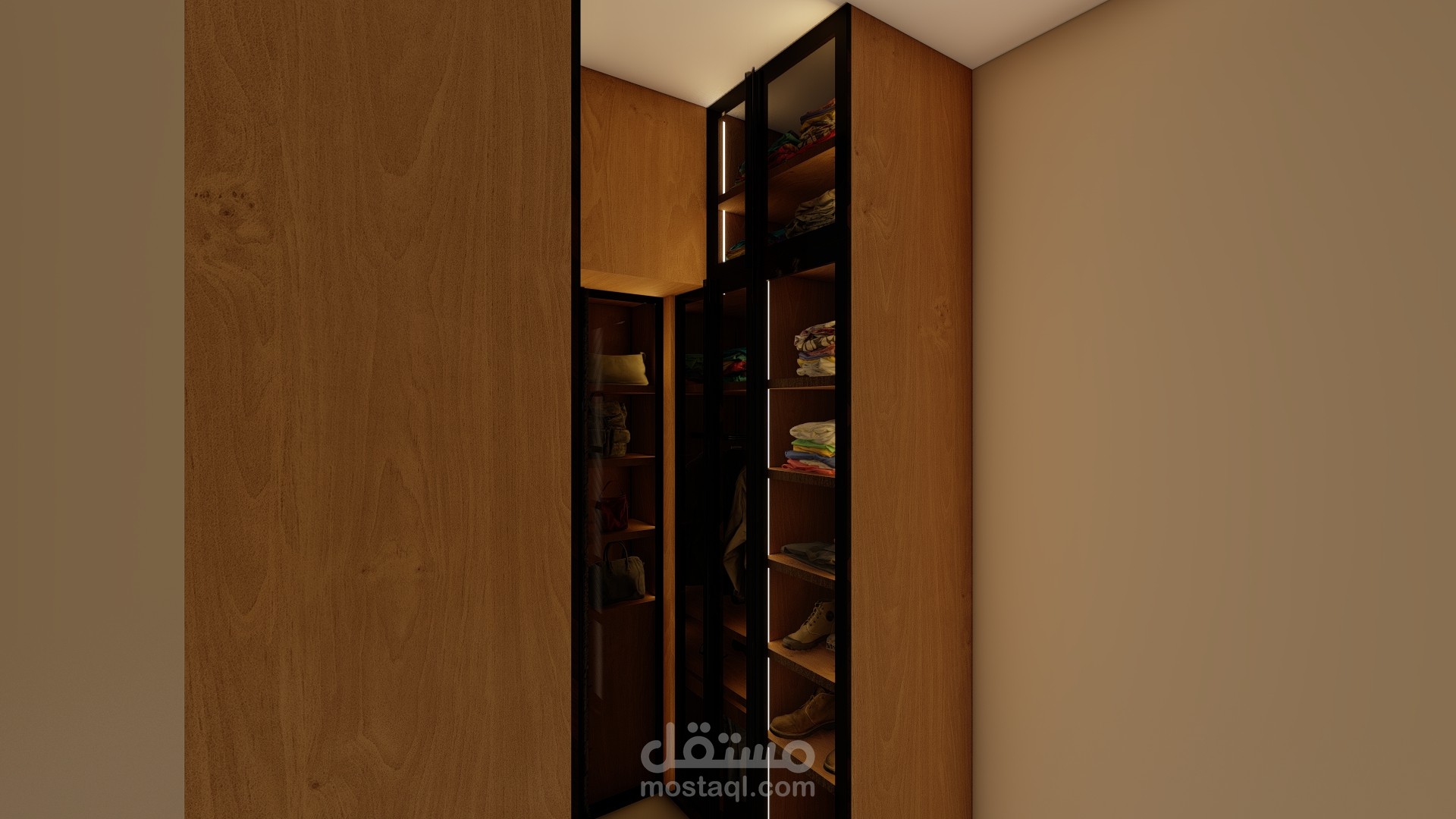 تصميم و تنفيذ خزانة ملابس