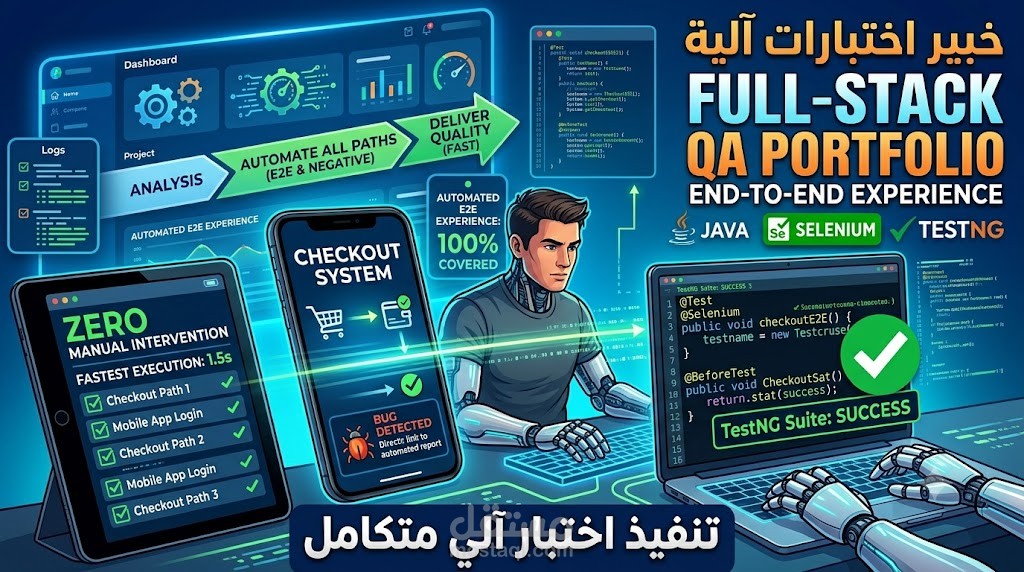 برمجة اختبار آلي (Automation Testing) لتجربة الشراء (E2E) باستخدام Java و Selenium