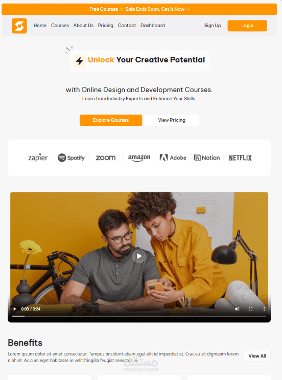 Online Courses Platform Website