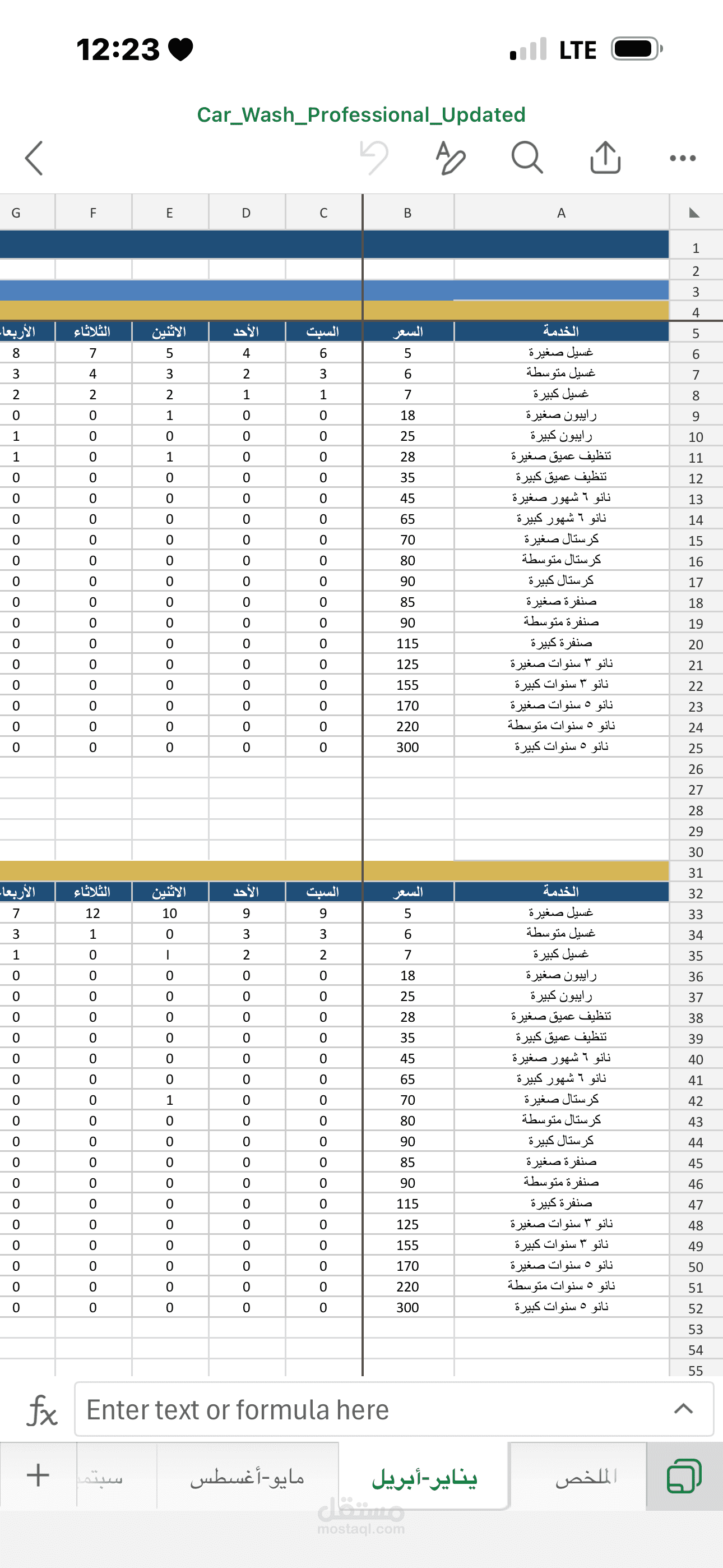 دخل مغسلة سيارات
