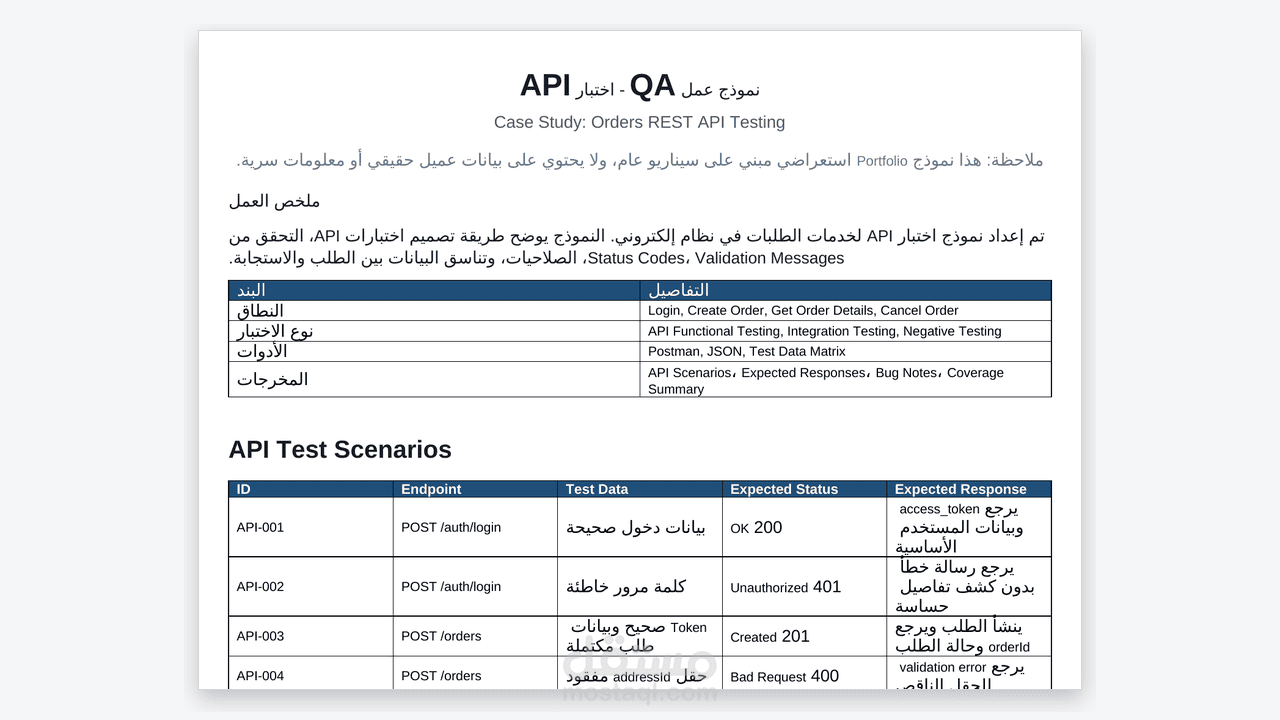 اختبار API باستخدام Postman