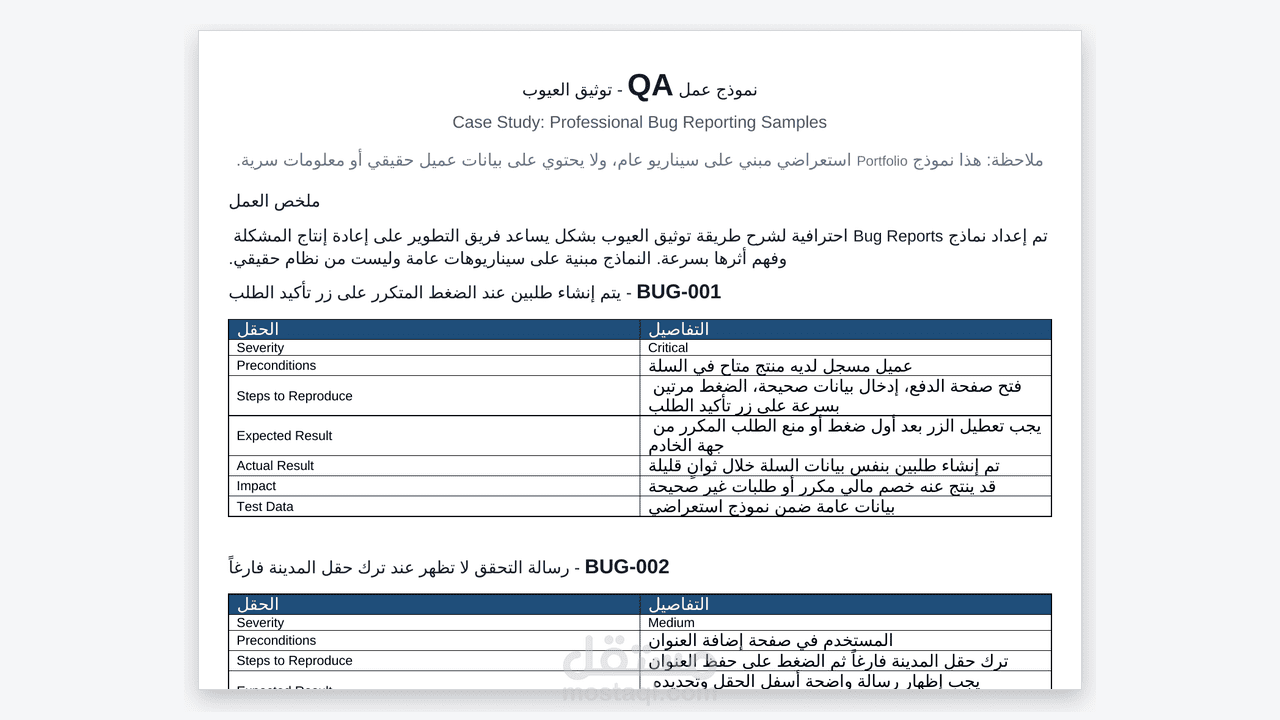 توثيق الثغرات البرمجية Bug Reports