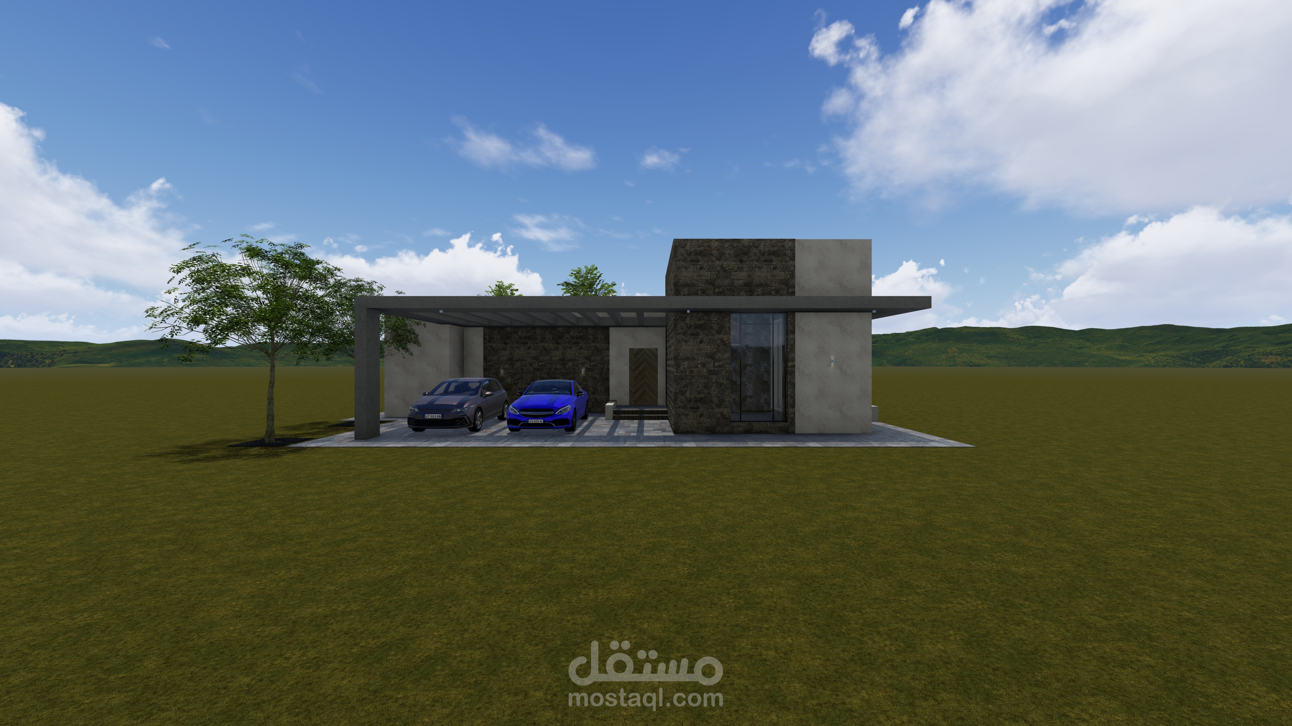 مشروع بناء فيلا سكنية بطابق أرضي (RDC) بمساحة 120 متر مربع