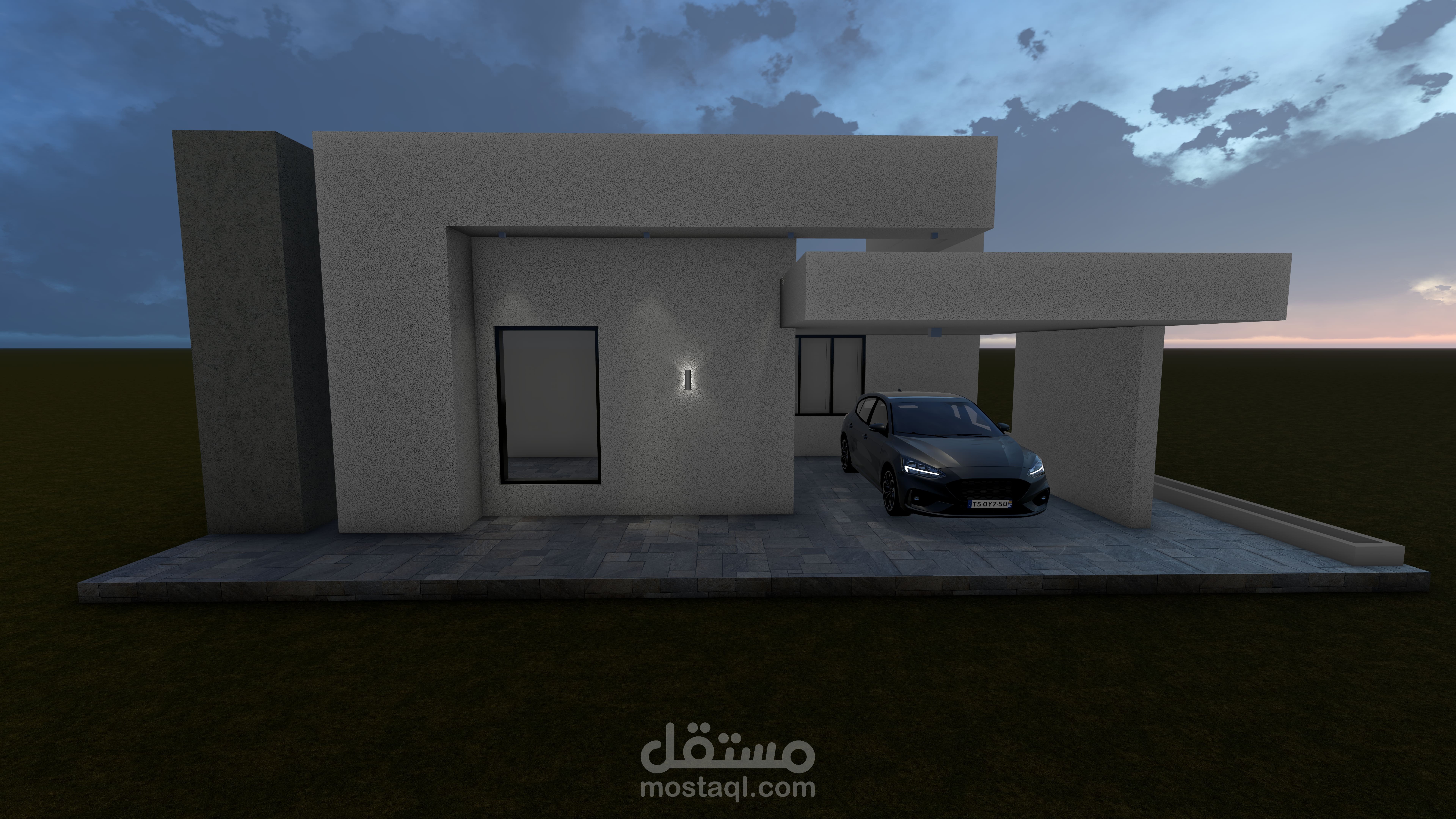 مشروع بناء فيلا سكنية بطابق أرضي (RDC) بمساحة 138 متر مربع