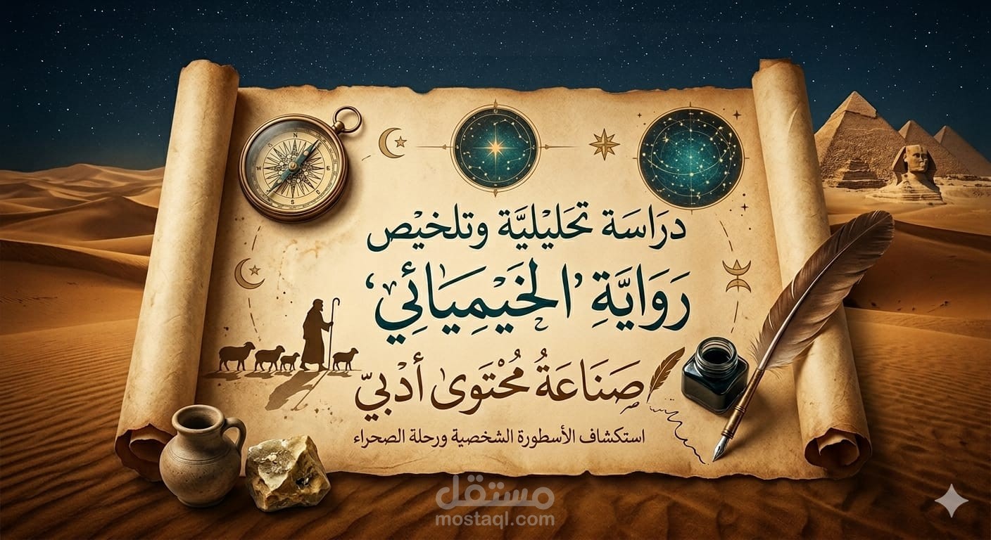 تلخيص احترافي ودراسة تحليلية لرواية الخيميائي صناعة محتوى أدبي وتلخيص كتب تنسيق الكتب الرقمية وتصميم المجلات (E-book Layout Design)
