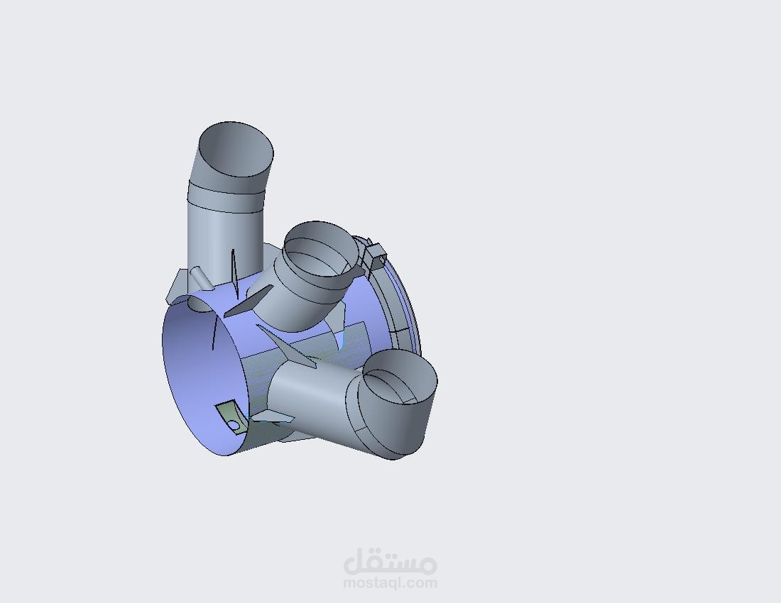 تصميم مأخذ هواء فرعي لمجرى كبير باستخدام سوليدوركس (HVAC Duct Branch Takeoff)