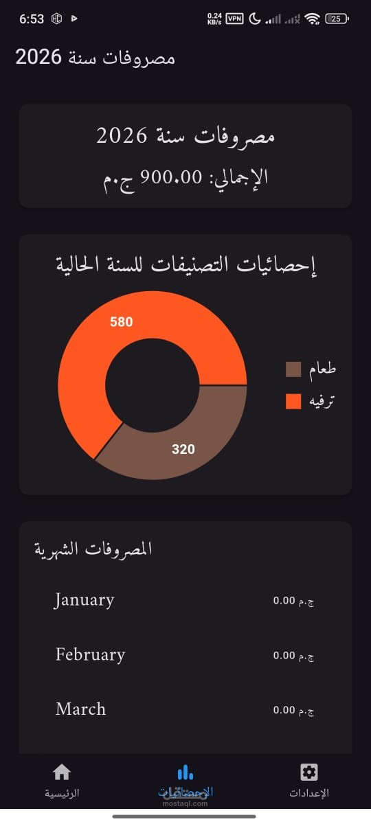 تطبيق تتبع المصروفات وإدارة الميزانية