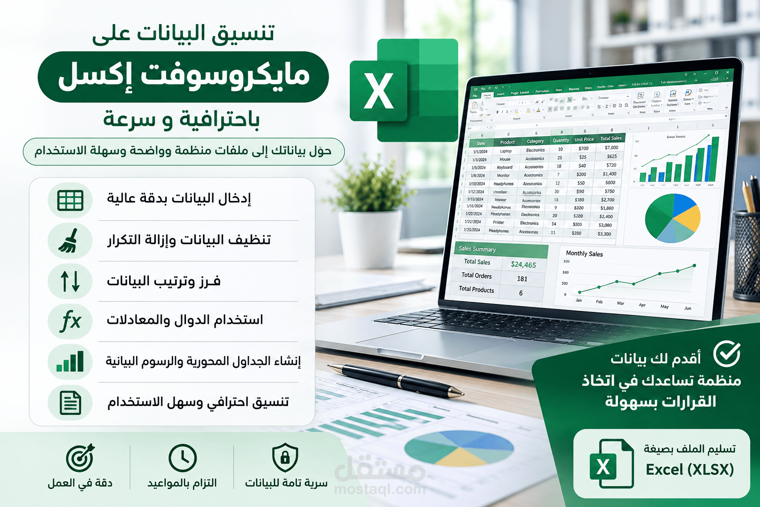 📊 تنسيق وتنظيف ملفات Excel. ⌨️ إدخال البيانات من PDF أو الصور إلى Excel. 📈 إنشاء Dashboard وتقارير Excel.