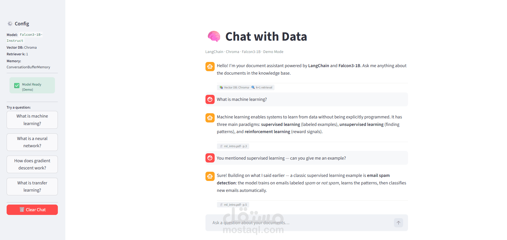 RAG Chatbot for Document Q&A System (LangChain + Vector Search)